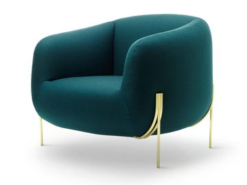 GEO - Fabric armchair with removable cover with armrests by Saba Italia - view 3